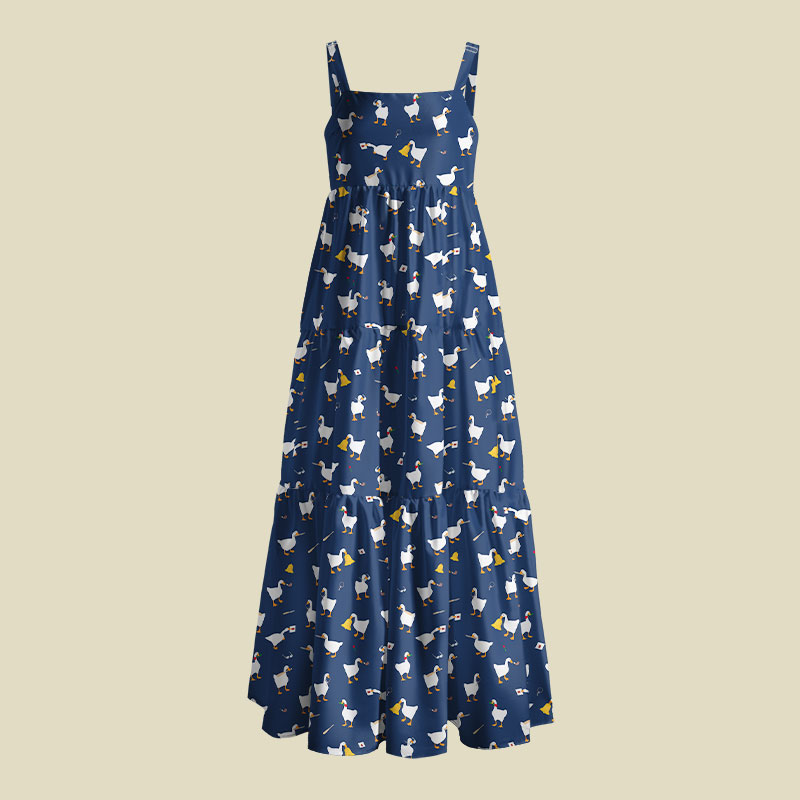 Goose Game Blue Playful Maxi Dress