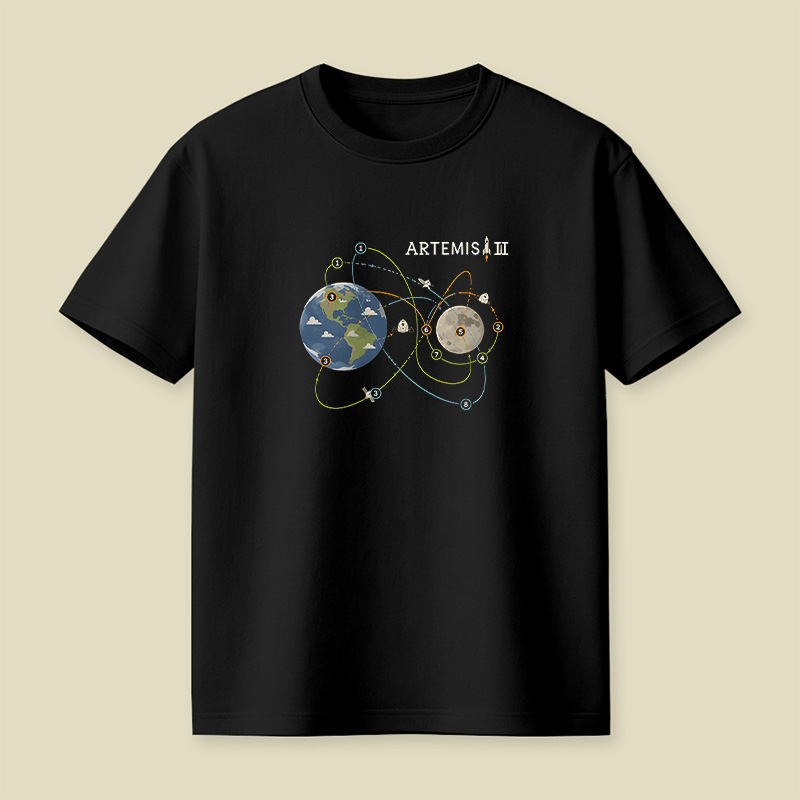 Artemis II Moon Mission Orbit Playful T-Shirt