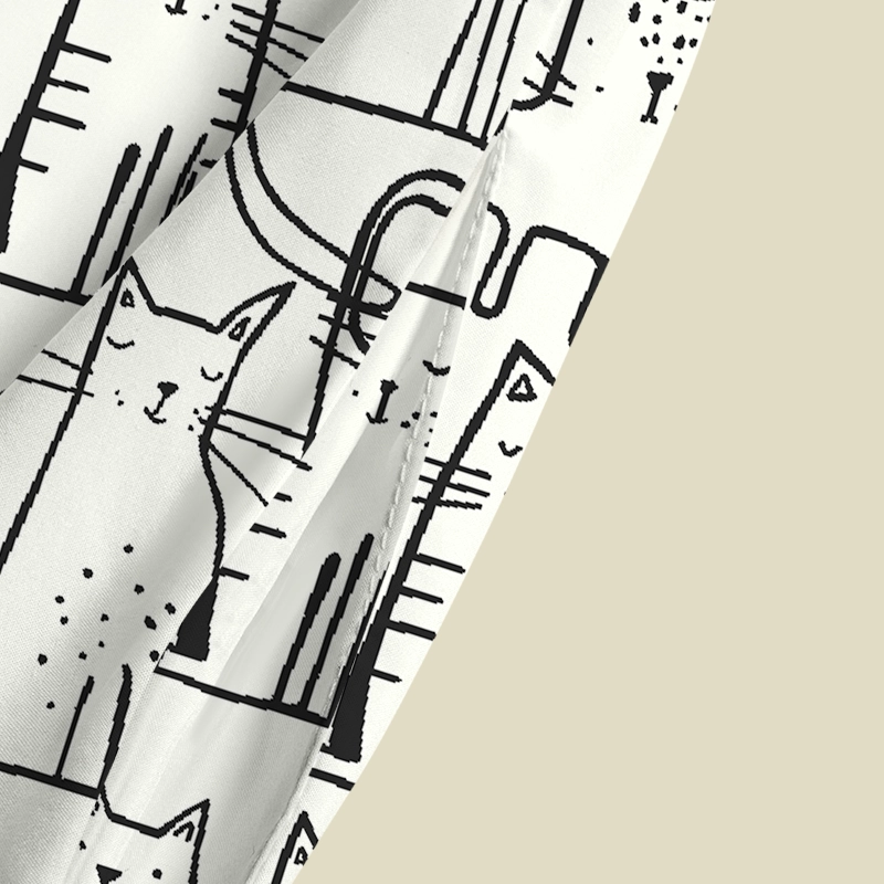 Curious Cat Doodle Playful Maxi Dress