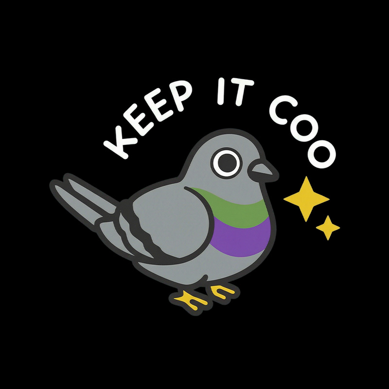 Keep It Coo Cute Pigeon Pun Playful T-Shirt