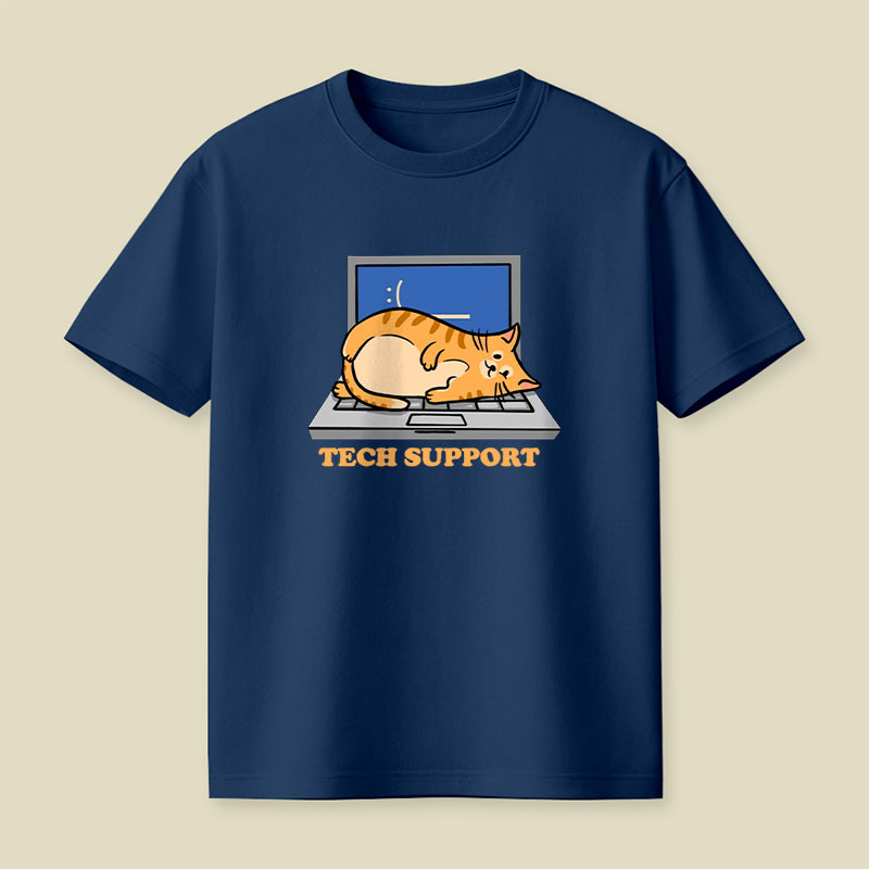 Tech Support Cat Funny Programmer Playful T-Shirt