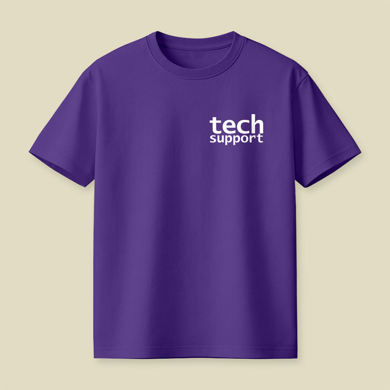 Look Closely Tech Support Typography Playful T-Shirt