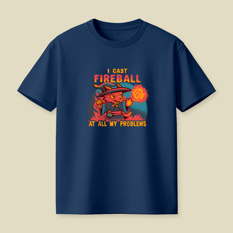 Kobold Wizard I Cast Fireball At My Problems Playful T-Shirt