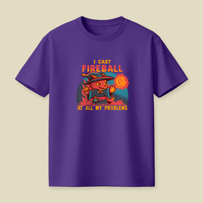 Kobold Wizard I Cast Fireball At My Problems Playful T-Shirt