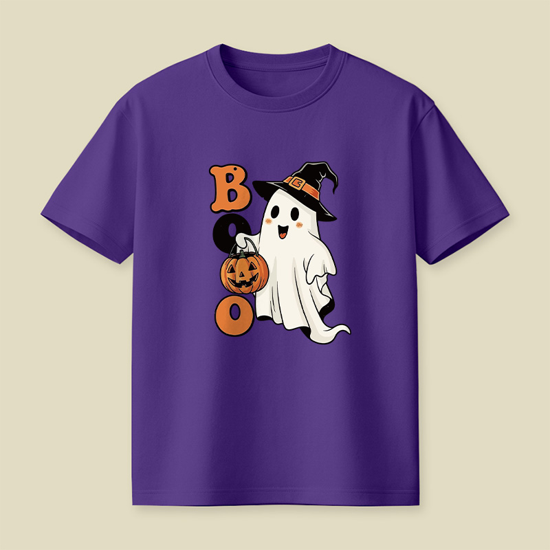 Cute Ghost Boo Halloween Pumpkin Playful T-Shirt