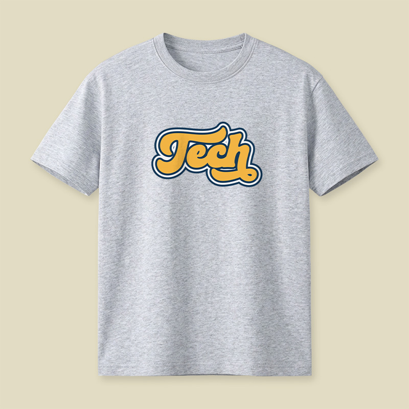 Retro Tech Lettering Playful T-Shirt