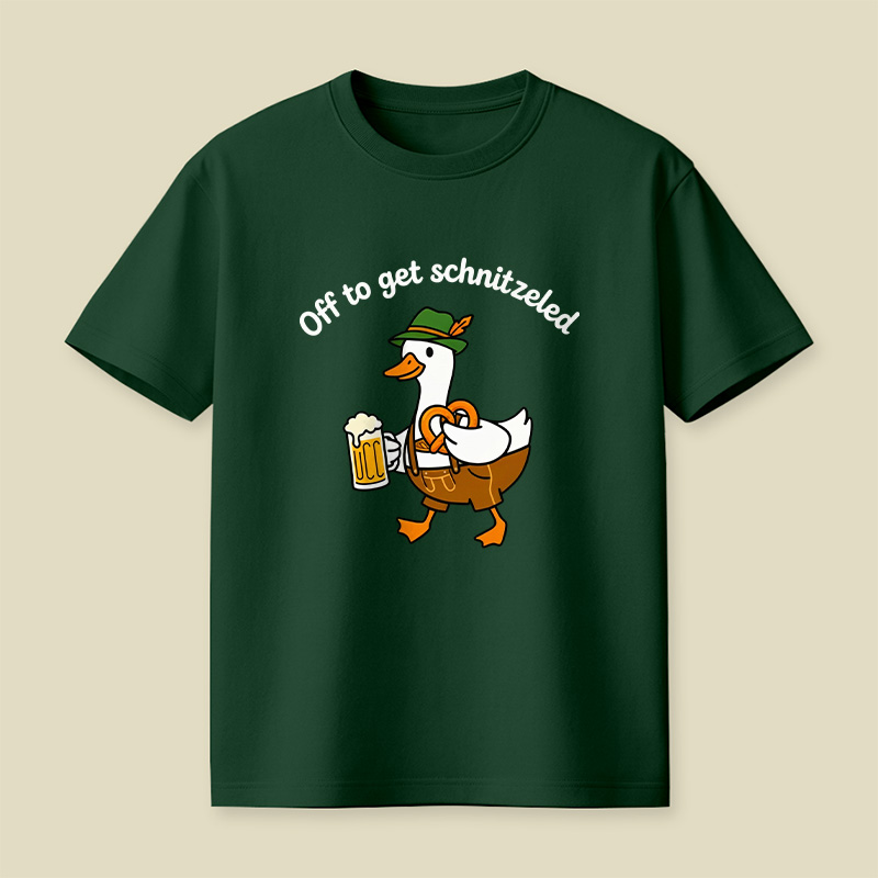 Off To Get Schnitzeled Geek Playful T-Shirt