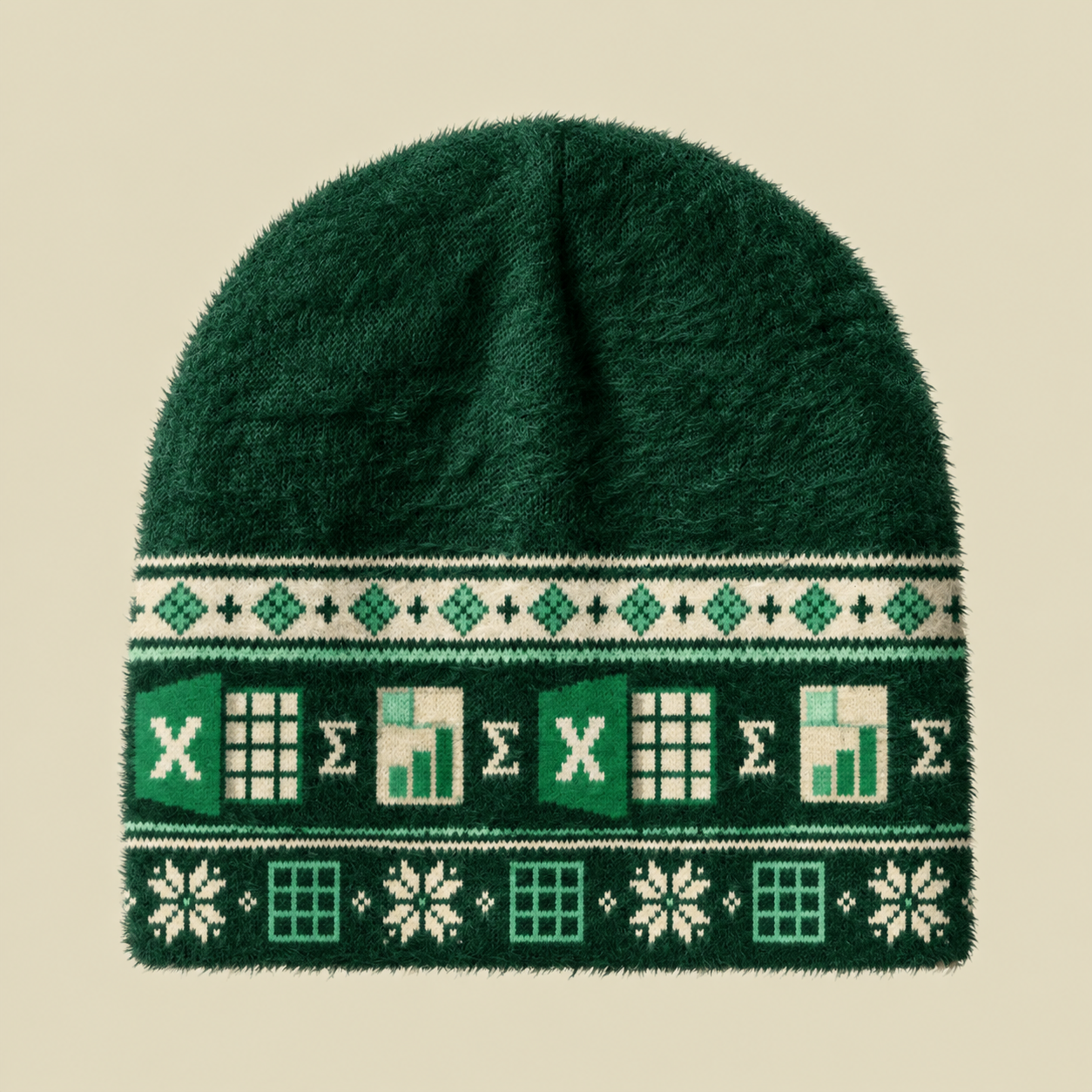 Spreadsheet & Sum Beanie Fuzzy Beanie