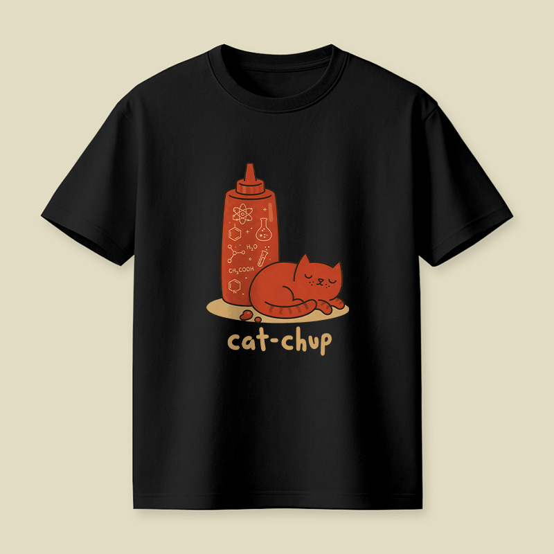 Cat-Chup Ketchup Cat Playful T-Shirt