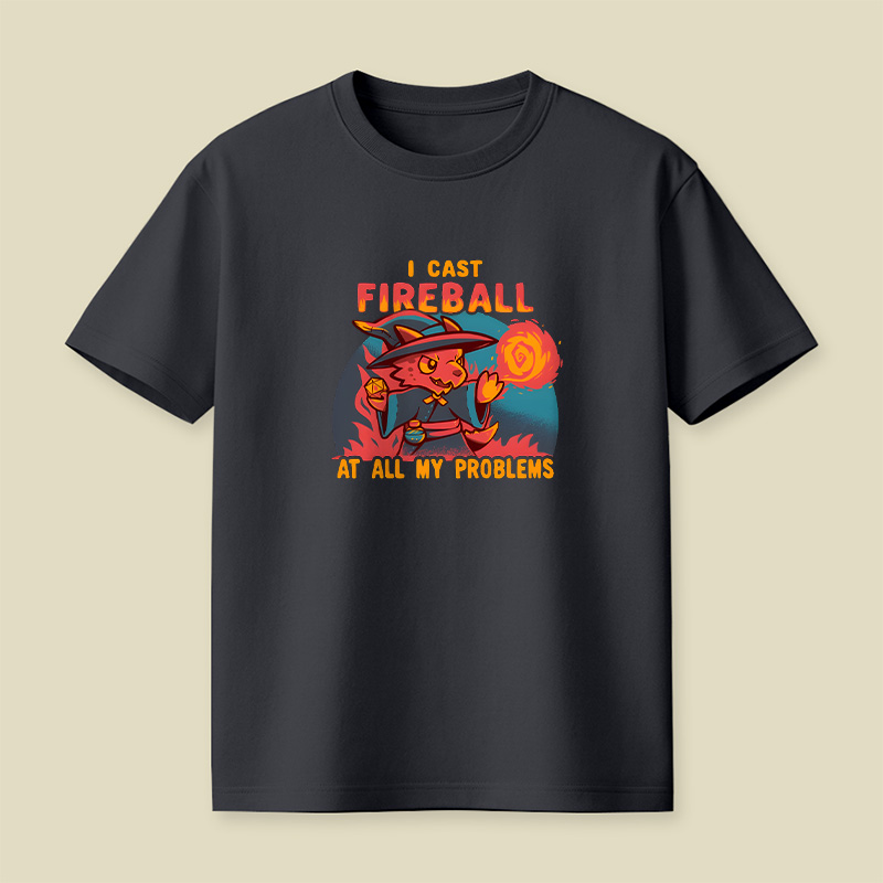 Kobold Wizard I Cast Fireball At My Problems Playful T-Shirt