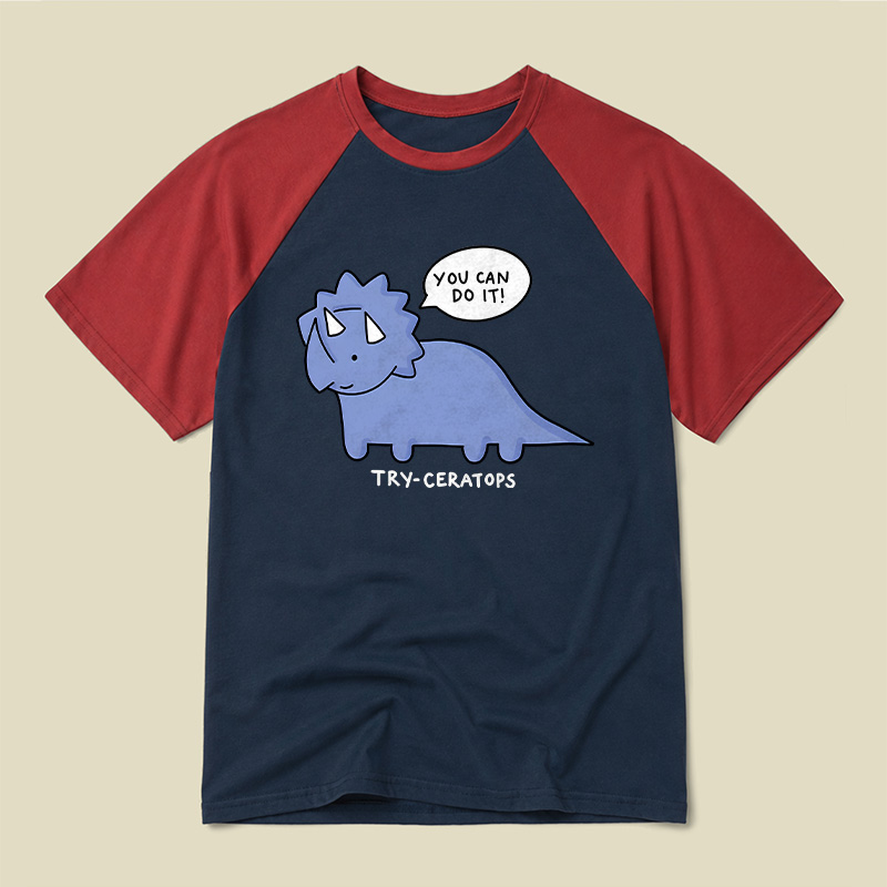 Try-ceratops Raglan T-shirt