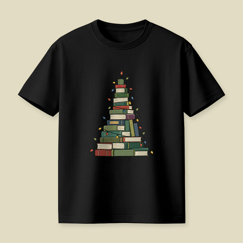 Christmas Book Tree Playful T-Shirt