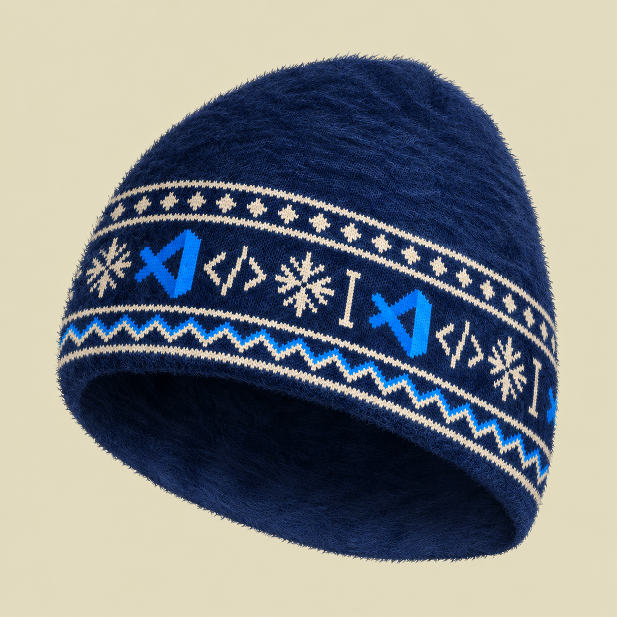 VS Code Coder Fuzzy Beanie
