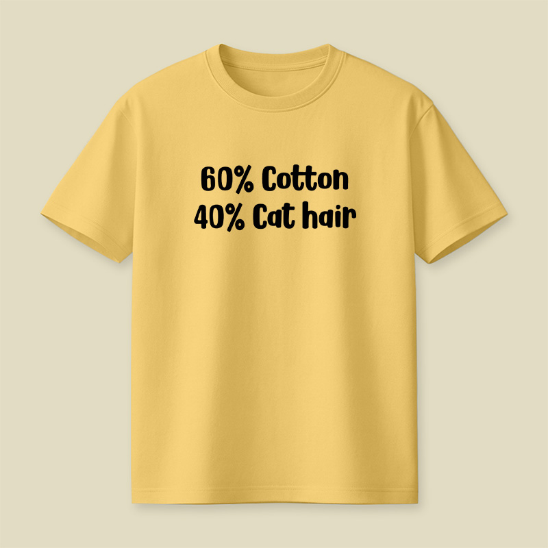60 Cotton 40 Cat Hair Playful T-Shirt
