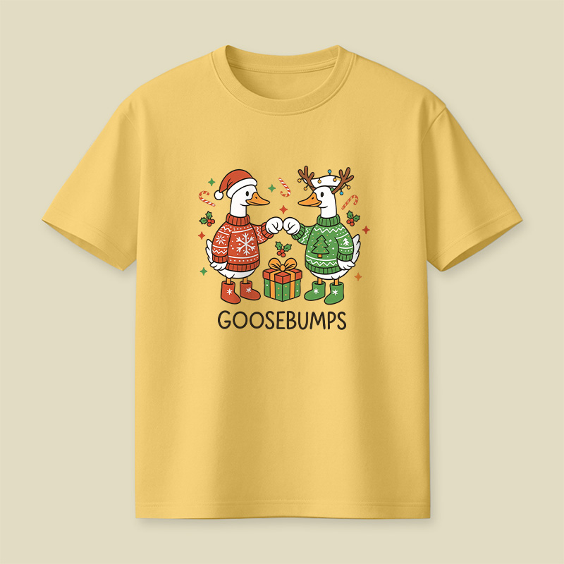 Goosebumps Geese Pun Christmas Playful T-Shirt