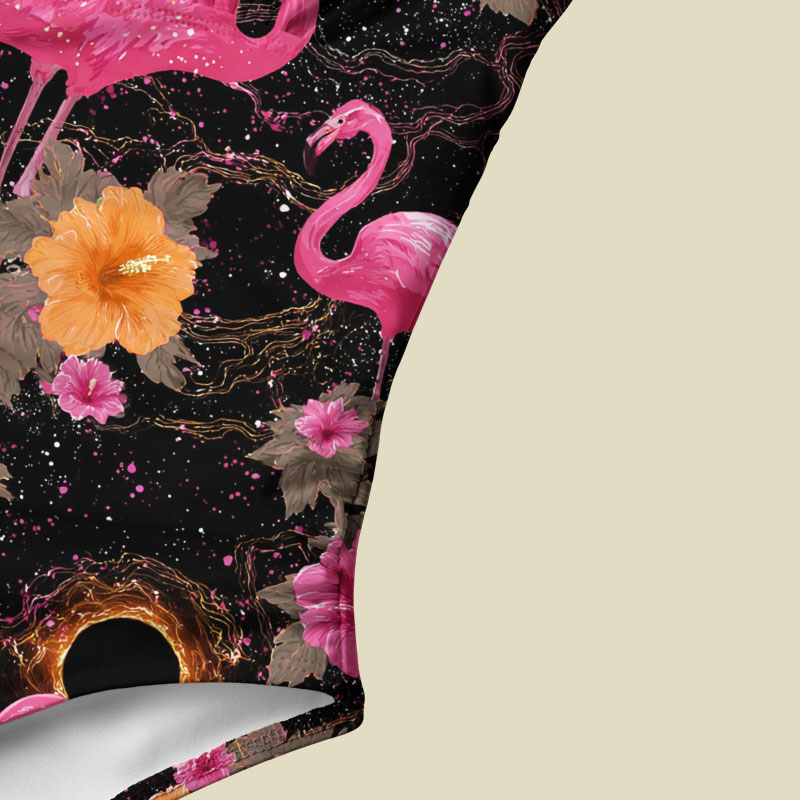 Cosmic Flamingo Tummy Control One Piece Swimsuit