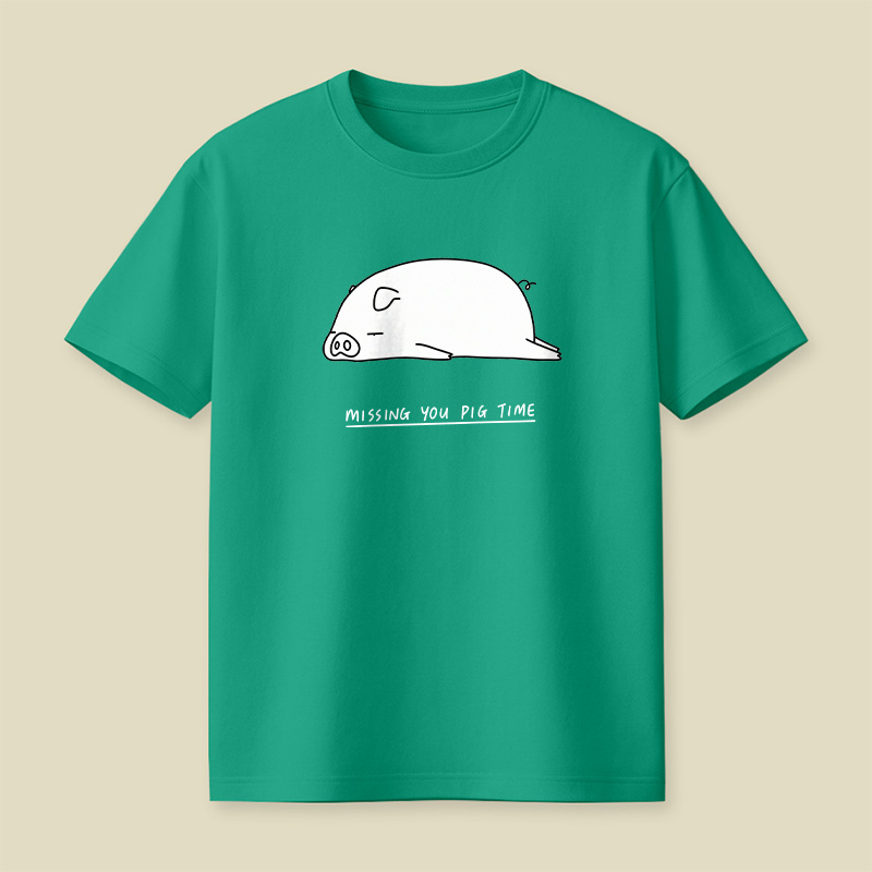 Sleepy Pig Missing You Pun Playful T-Shirt