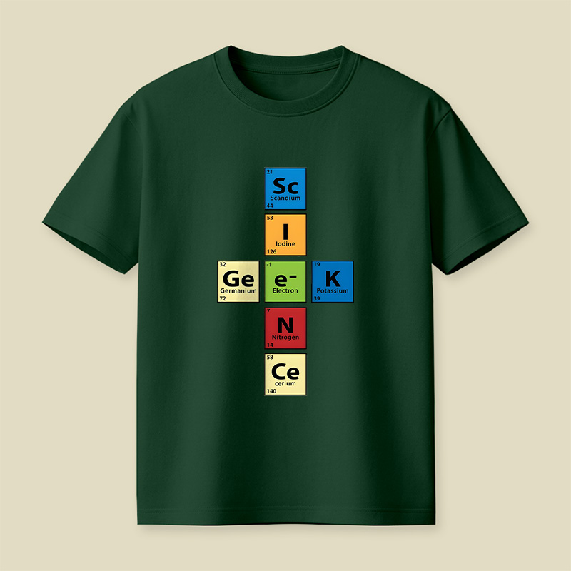 Scigeek Nerd Periodic Table Playful T-Shirt