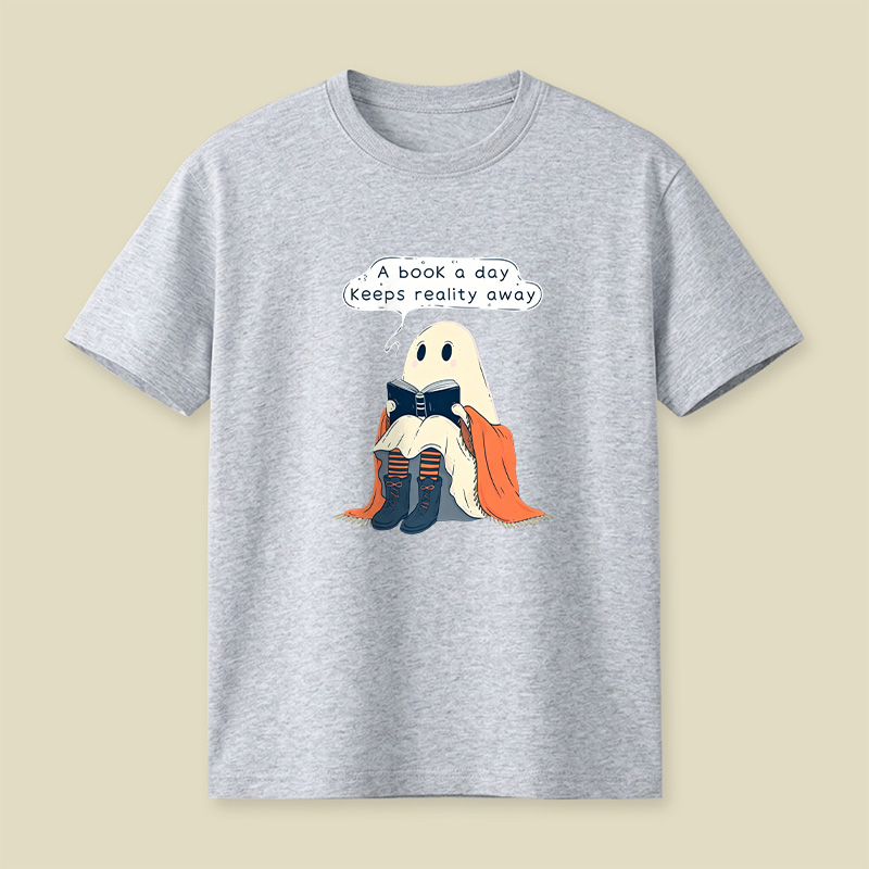 A Book a Day Keeps Reality Away Playful T-Shirt