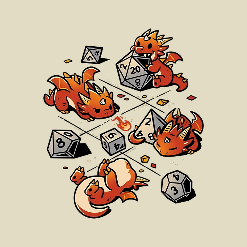 Tiny Dragons Party Playful T-Shirt
