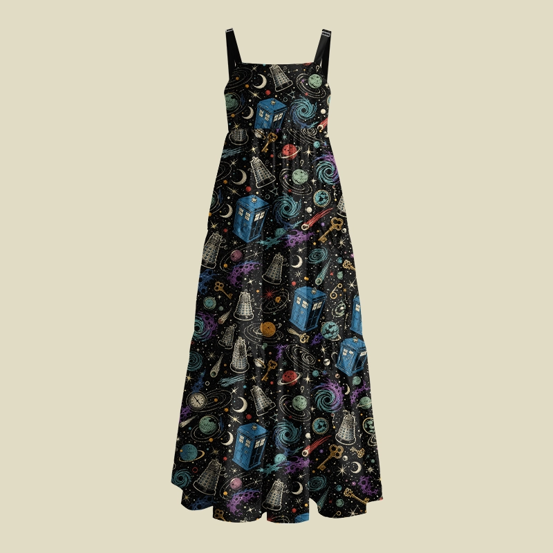 Dark Space Sci‑Fi Adventure Playful Maxi Dress