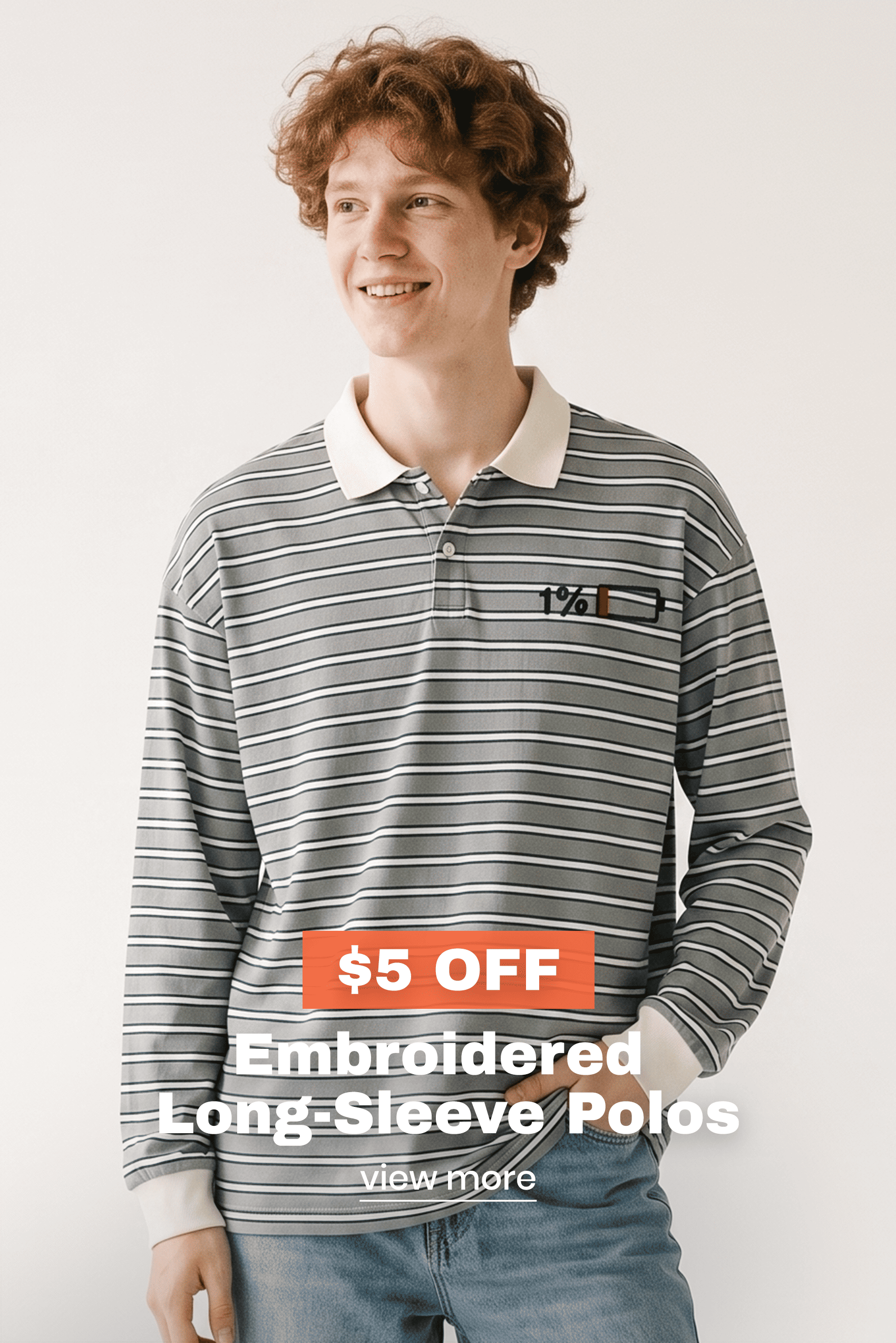 Embroidered Long-Sleeve Polos