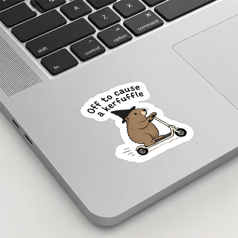 Off To Cause A Kerfuffle Playful Sticker