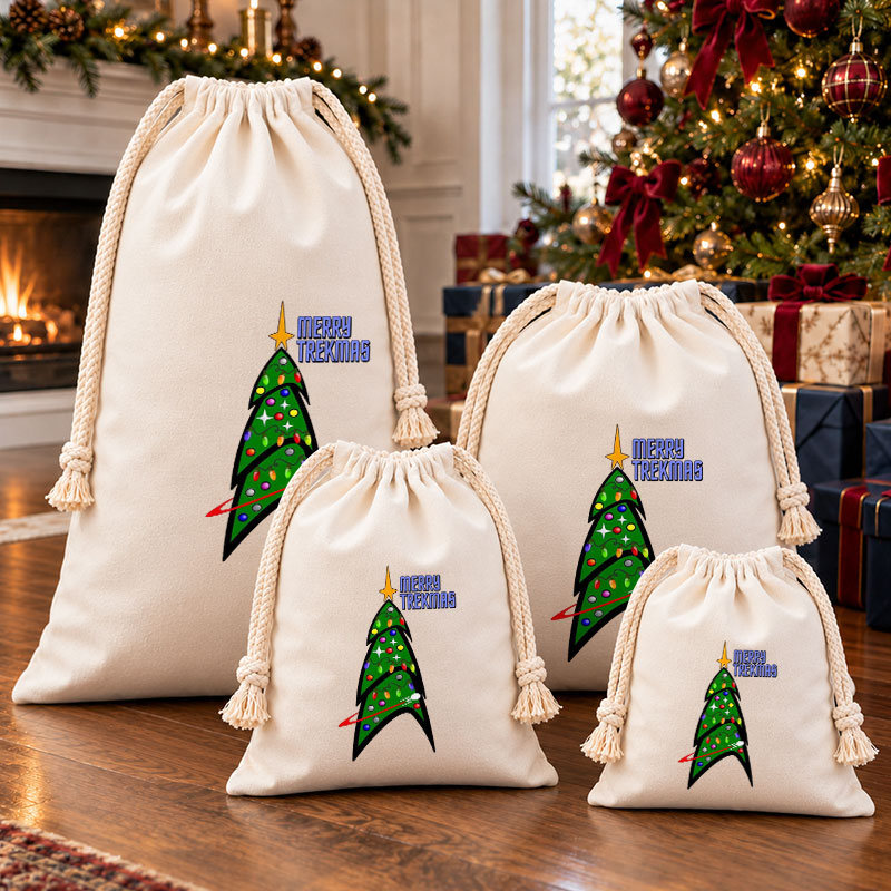 Merry Trekmas Starfleet Tree Christmas Drawstring Gift Bag