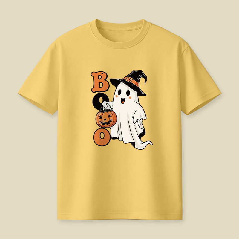 Cute Ghost Boo Halloween Pumpkin Playful T-Shirt