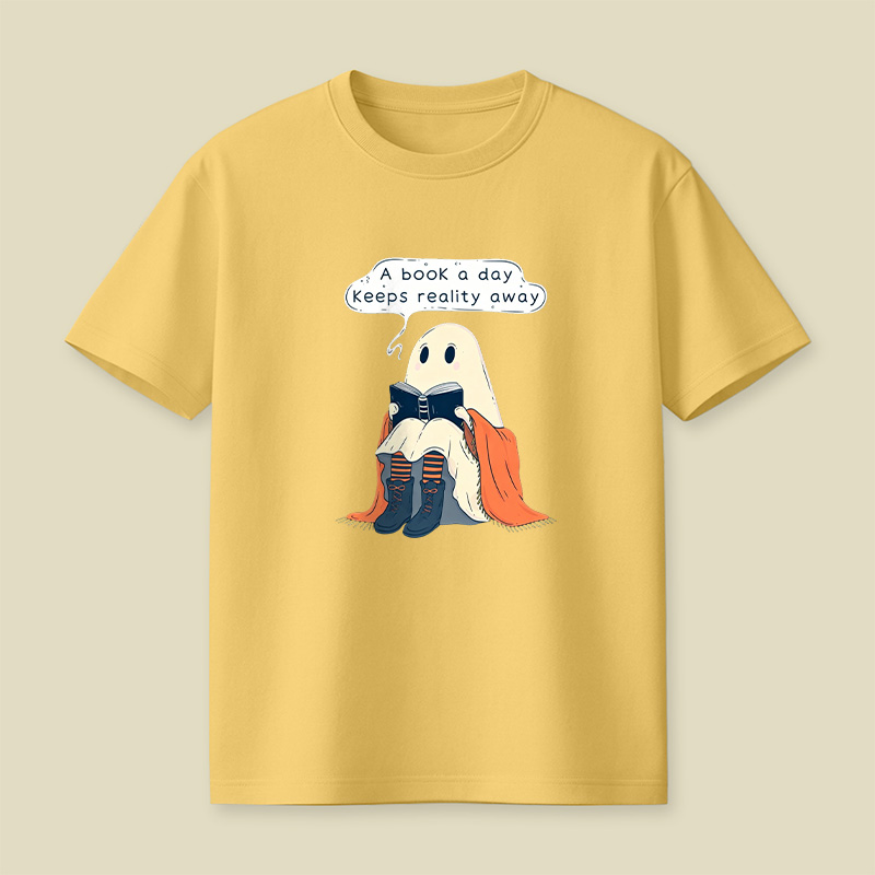 A Book a Day Keeps Reality Away Playful T-Shirt