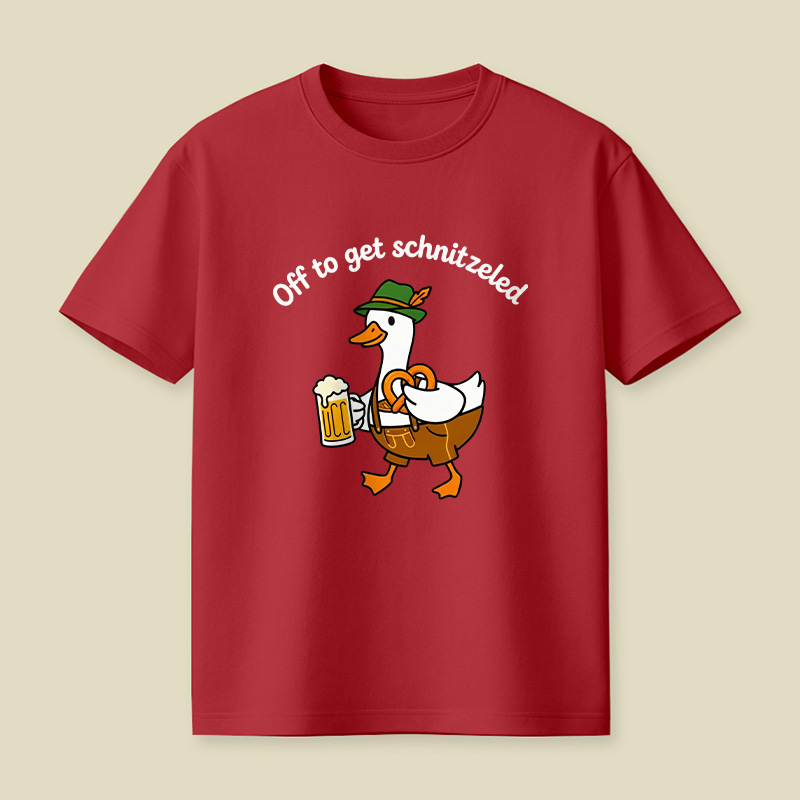 Off To Get Schnitzeled Geek Playful T-Shirt