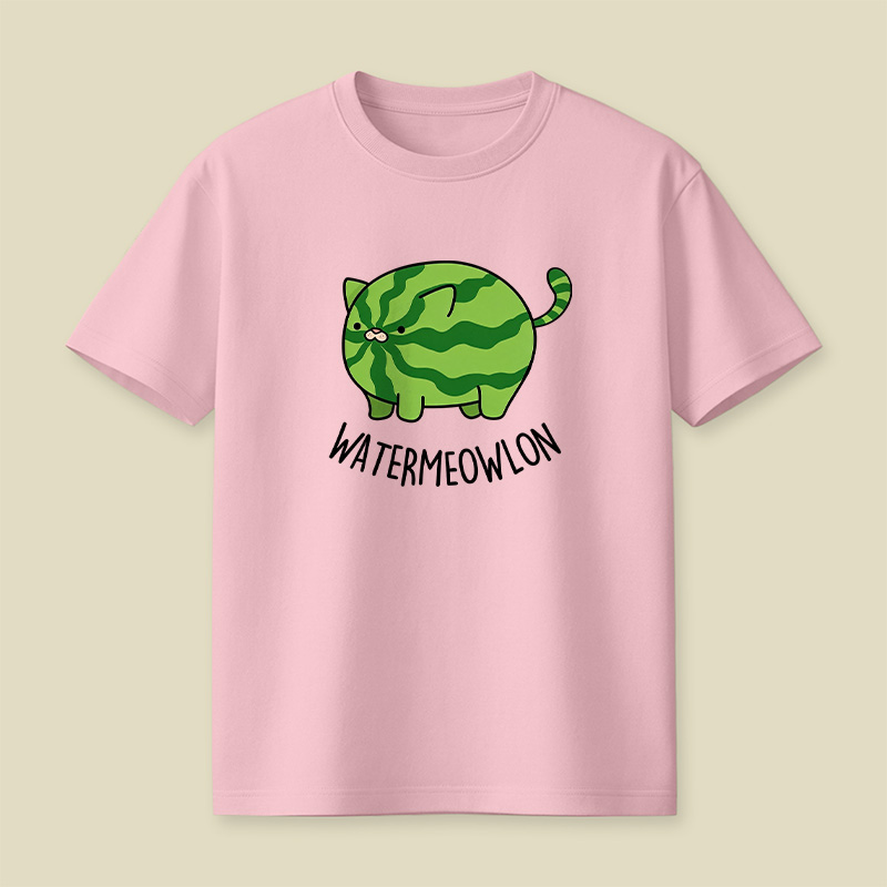 Watermelon Cat Cute Pun Playful T-Shirt