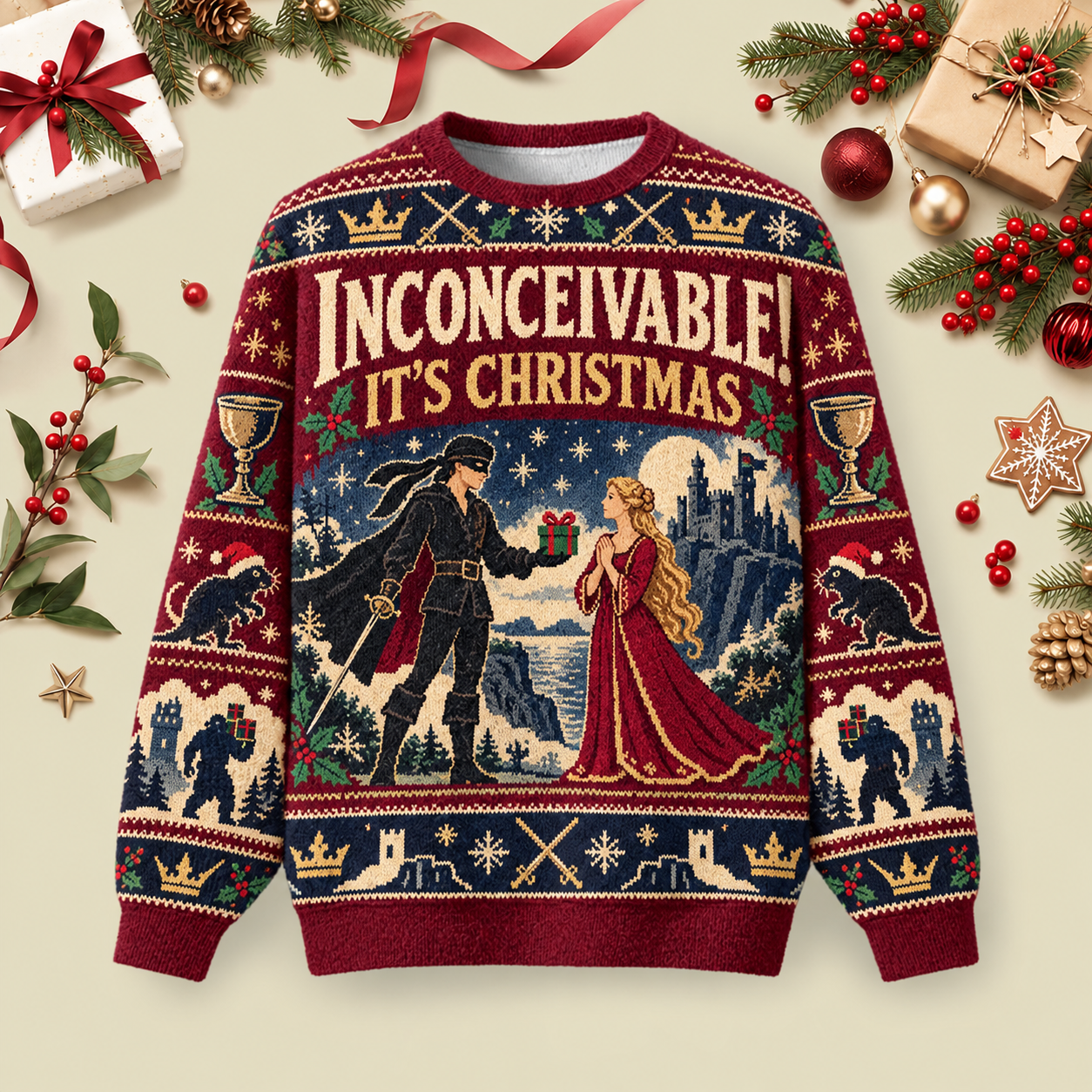 Inconceivable Christmas Ugly Christmas Fluffy Sweatershirt