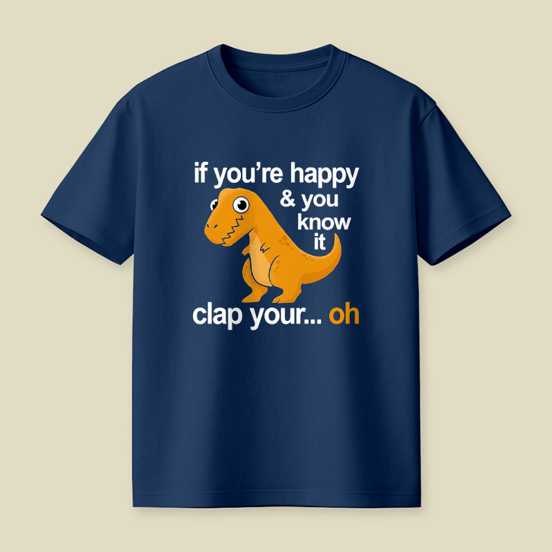 Dino Clap Your Hands Playful T-Rex and Happy Rhymes Playful T-Shirt