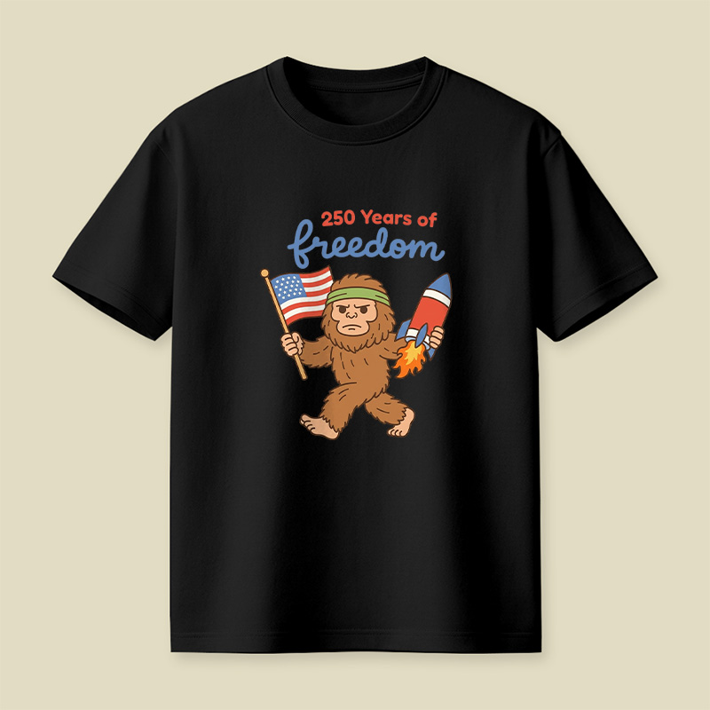 250 Years Of Freedom Bigfoot Playful T-Shirt