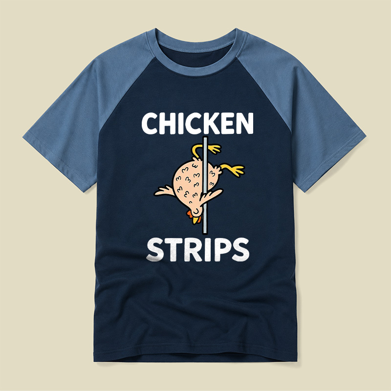 Chicken Strips Meme Raglan T-shirt