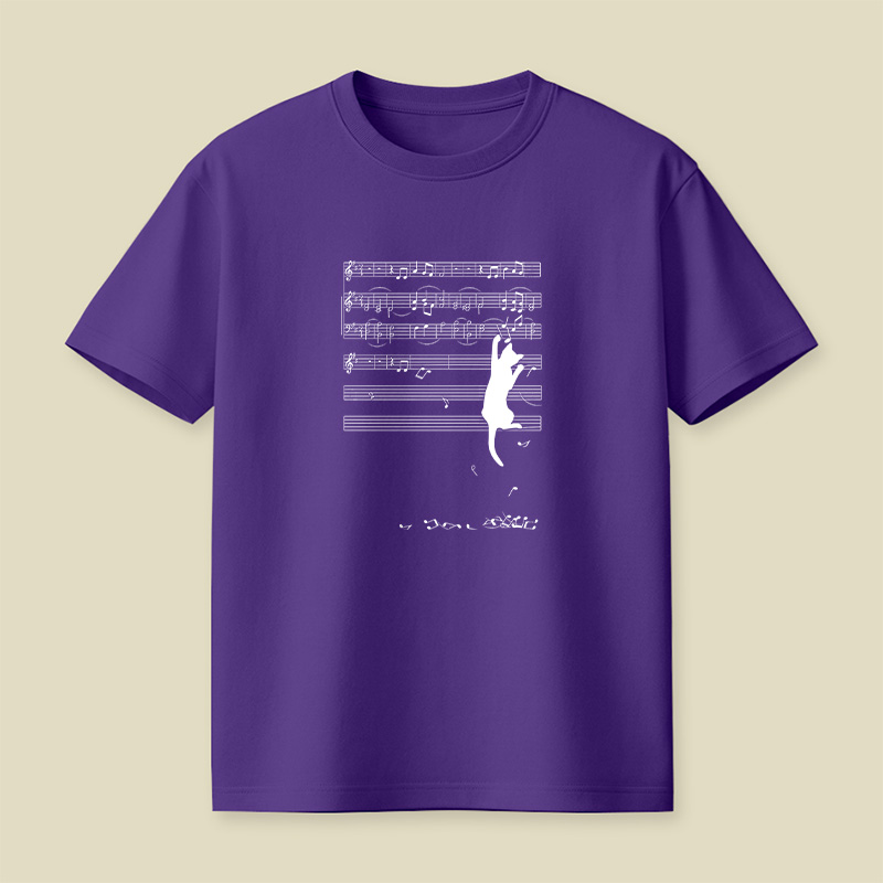 Cat On Sheet Music Chaos Playful T-Shirt