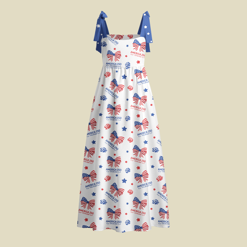 America 250 Patriotic Playful Maxi Dress