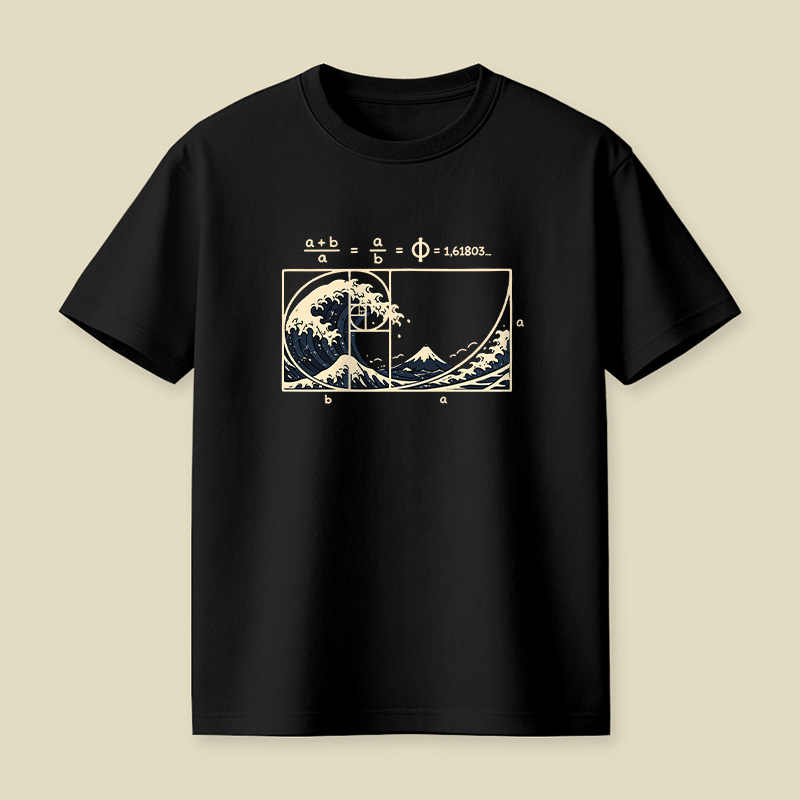 The Great Wave Golden Ratio Math Playful T-Shirt