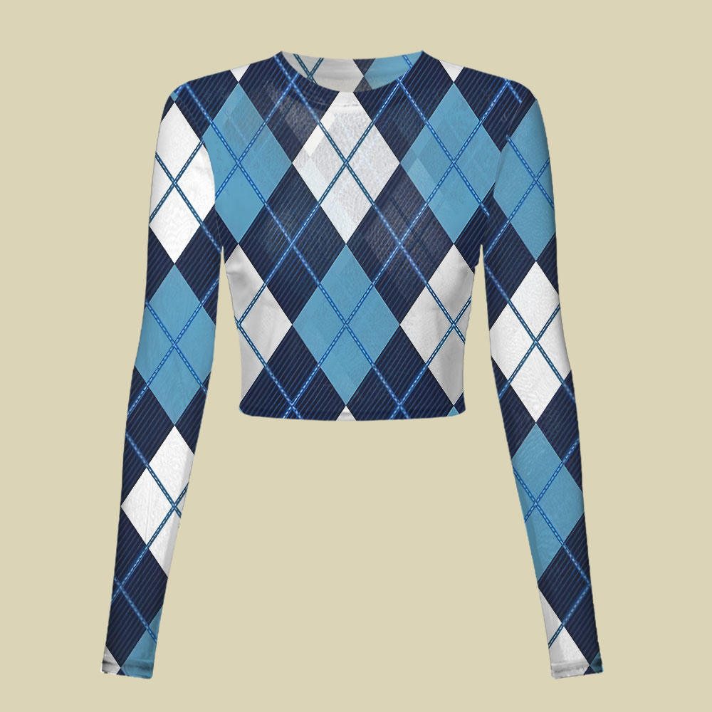 Ivy Navy Slim Fit Mesh Top