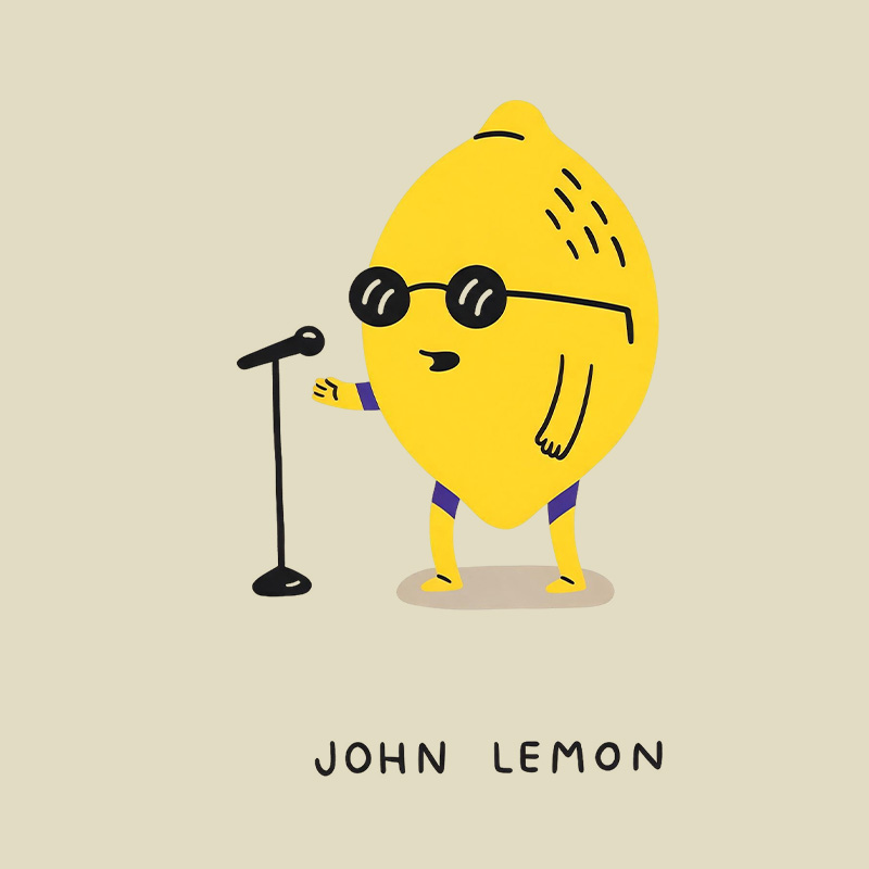Singing Lemon Cartoon Playful T-Shirt