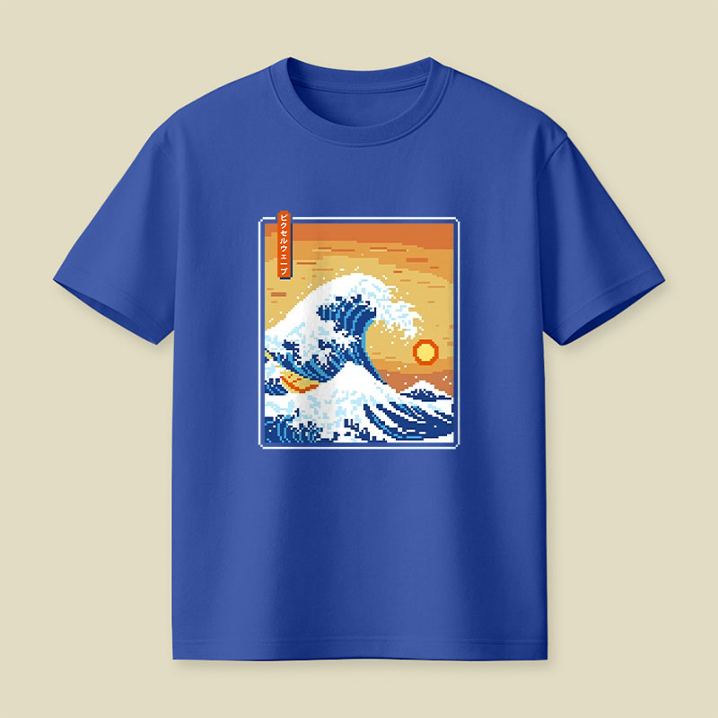 The Great Pixel Wave Playful T-Shirt