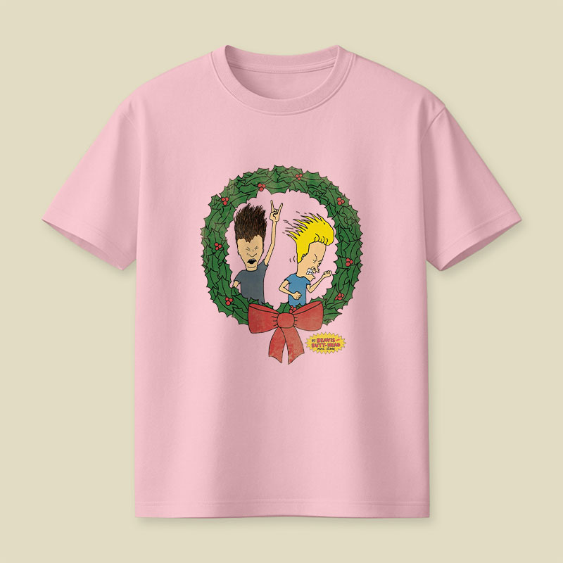 BAB Rock Out Vintage Christmas Wreath Logo Playful T-Shirt