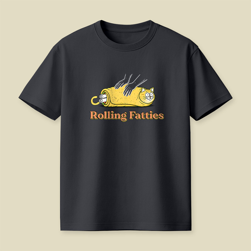 Rolling Fatties Burrito Cat Playful T-Shirt
