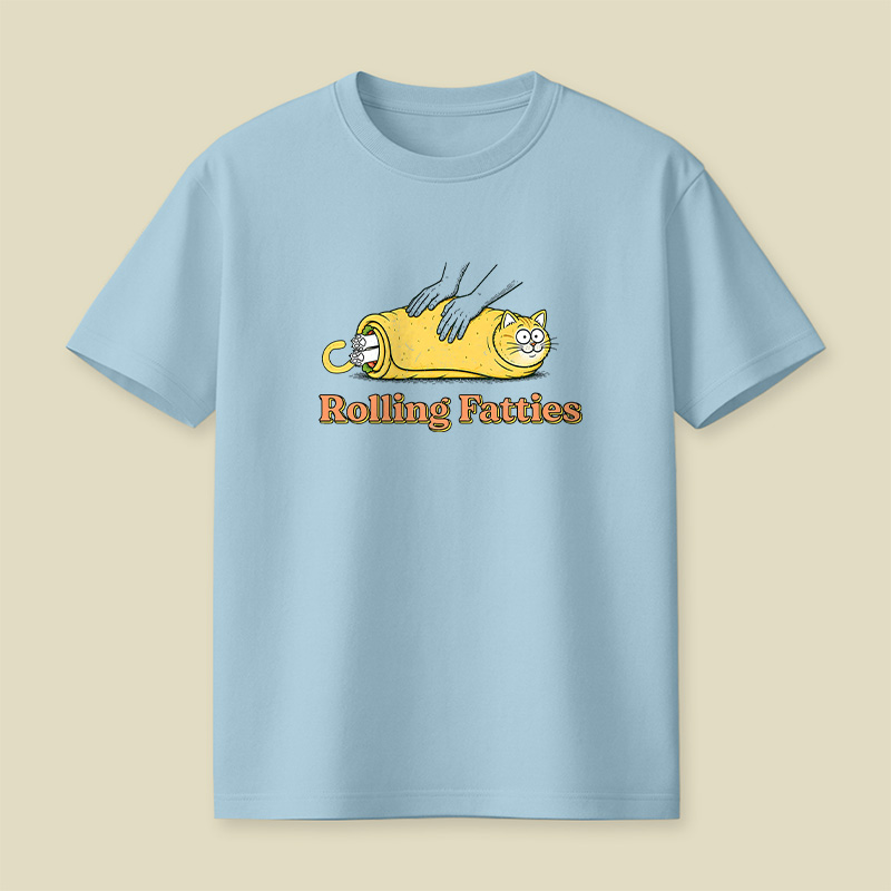 Rolling Fatties Burrito Cat Playful T-Shirt
