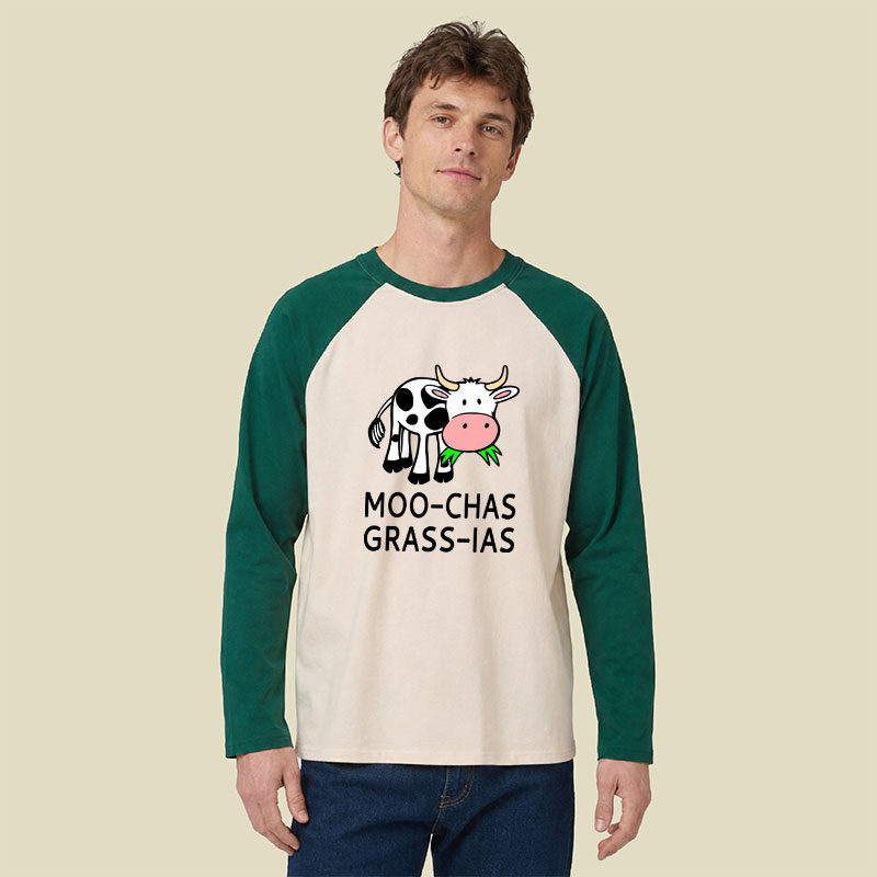 Moo-chas Grass-ias Raglan Long-Sleeve Tee