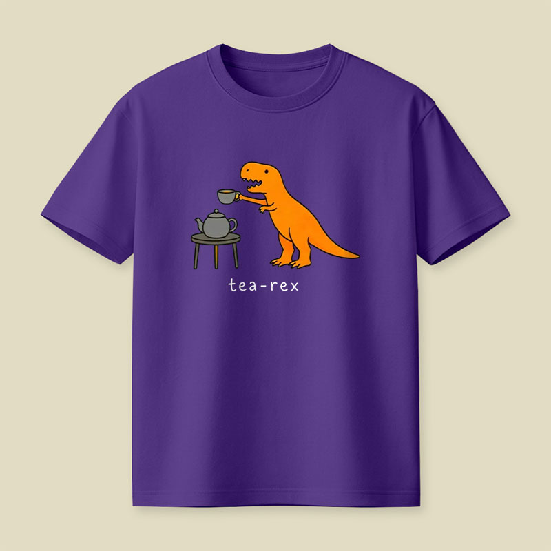 Tea-Rex Funny Cartoon Playful T-Shirt