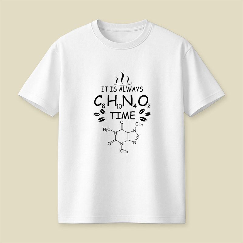 Caffeine Molecule Time Playful T-Shirt