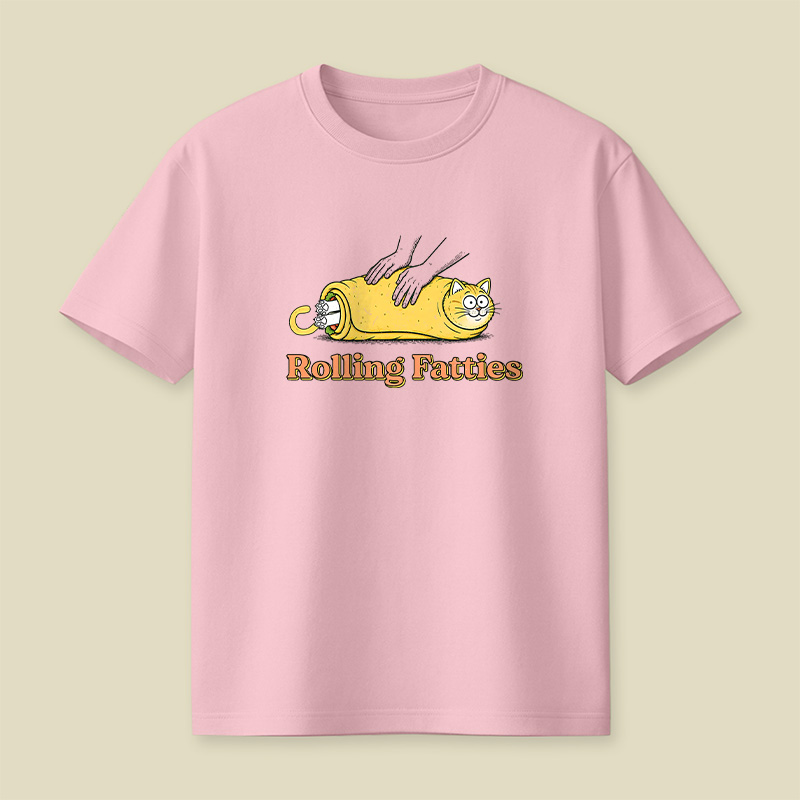 Rolling Fatties Burrito Cat Playful T-Shirt