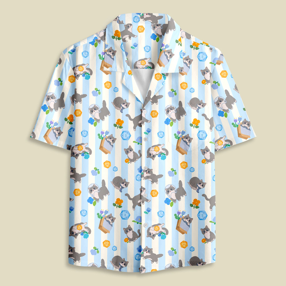 DND Cat Button Up Pocket Shirt